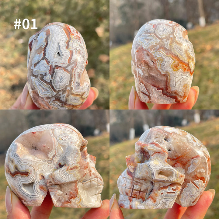 Unique,Natural Crystal Agate Skull