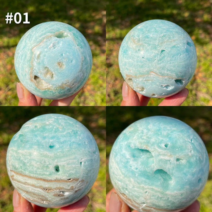 Unique,Natural Crystal Hemimorphite Sphere