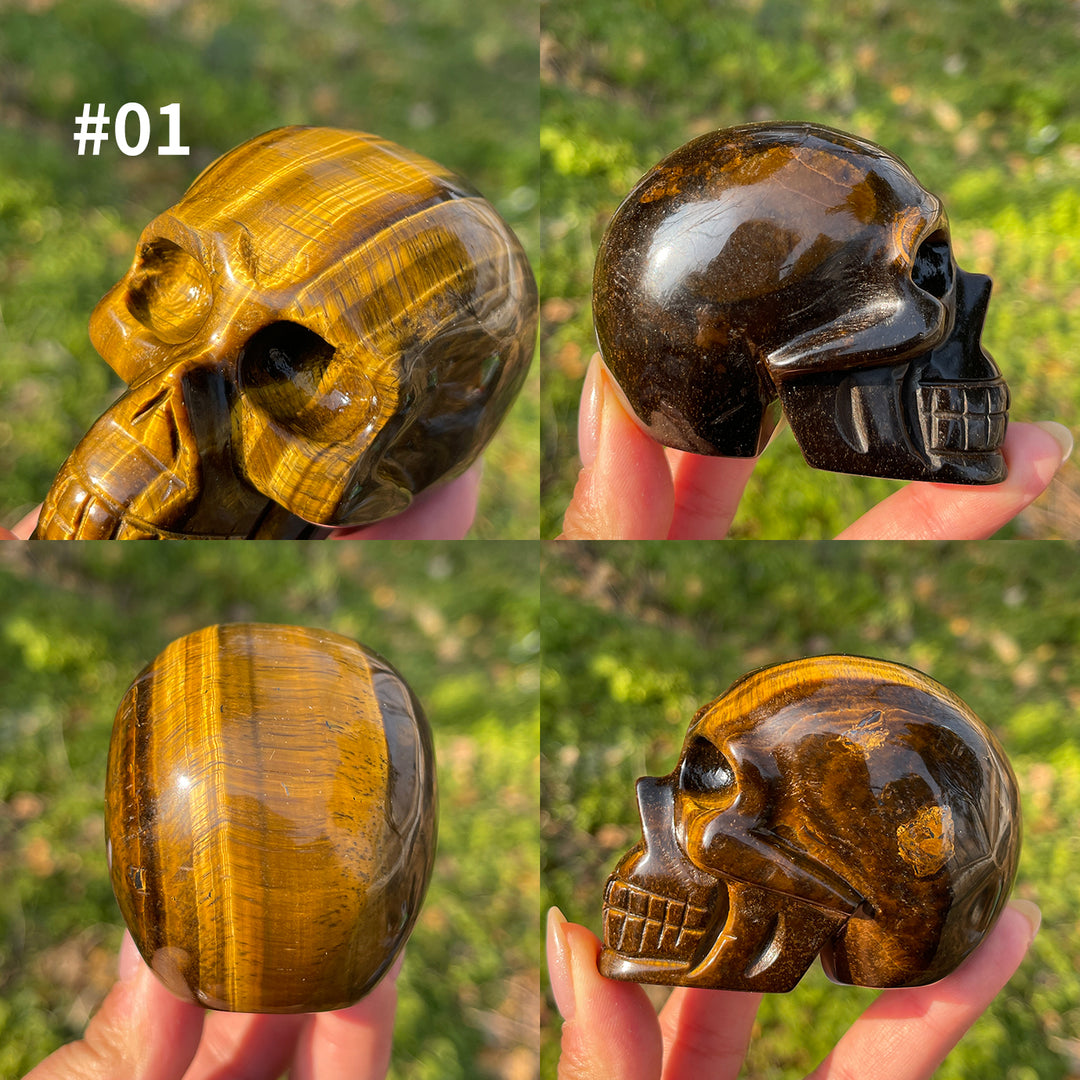 Unique,Natural Crystal Tiger Eye Skull
