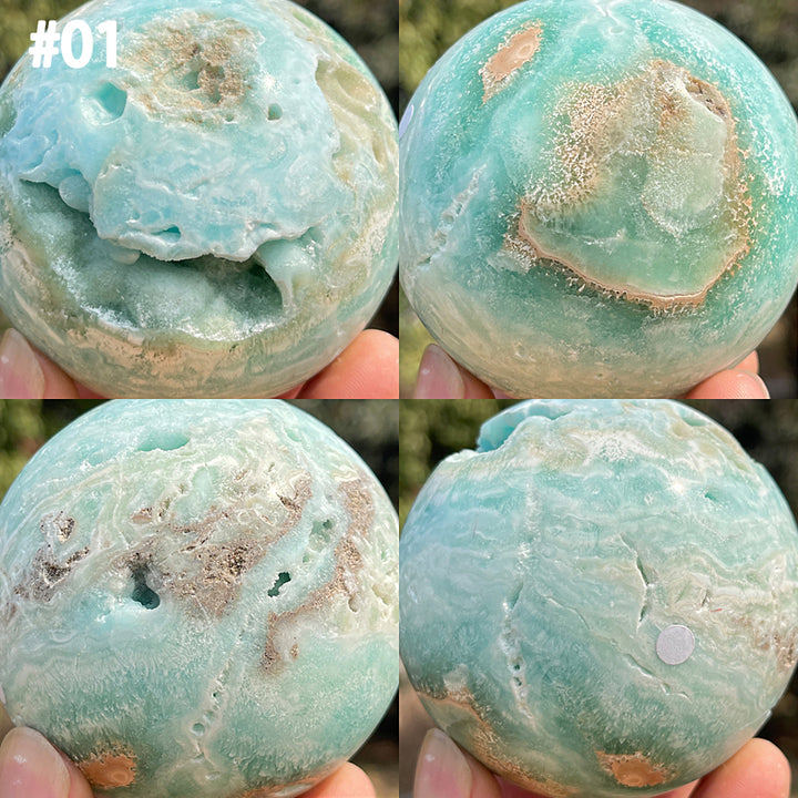 Unique,Imperfect Natural Crystal Hemimorphite Sphere