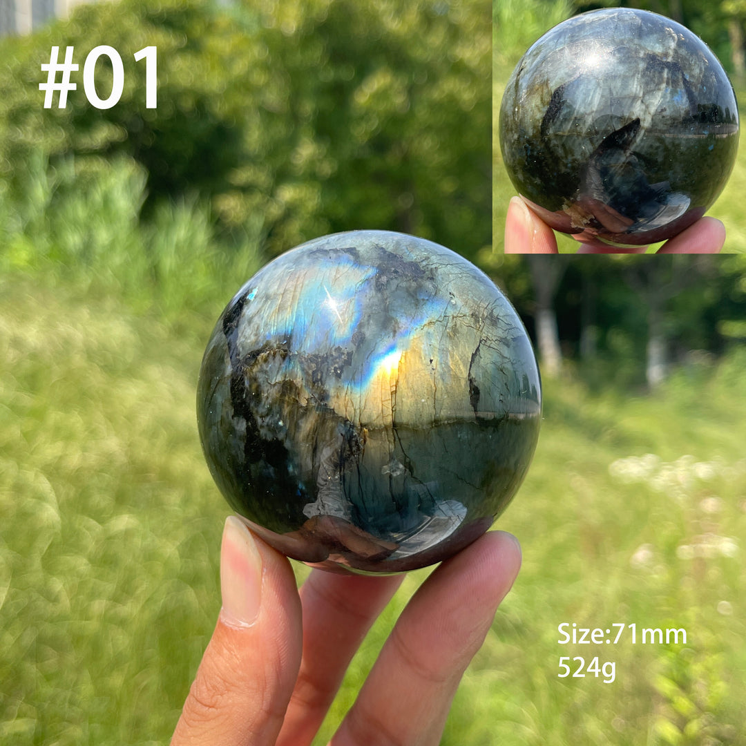 Unique,Natural Crystal Labradorite Sphere