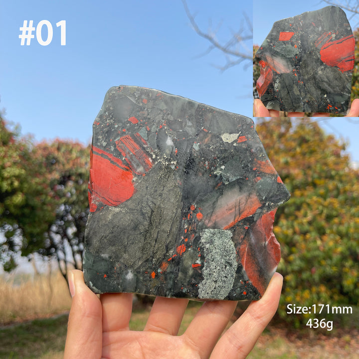 Unique,Natural Crystal African Bloodstone Slice