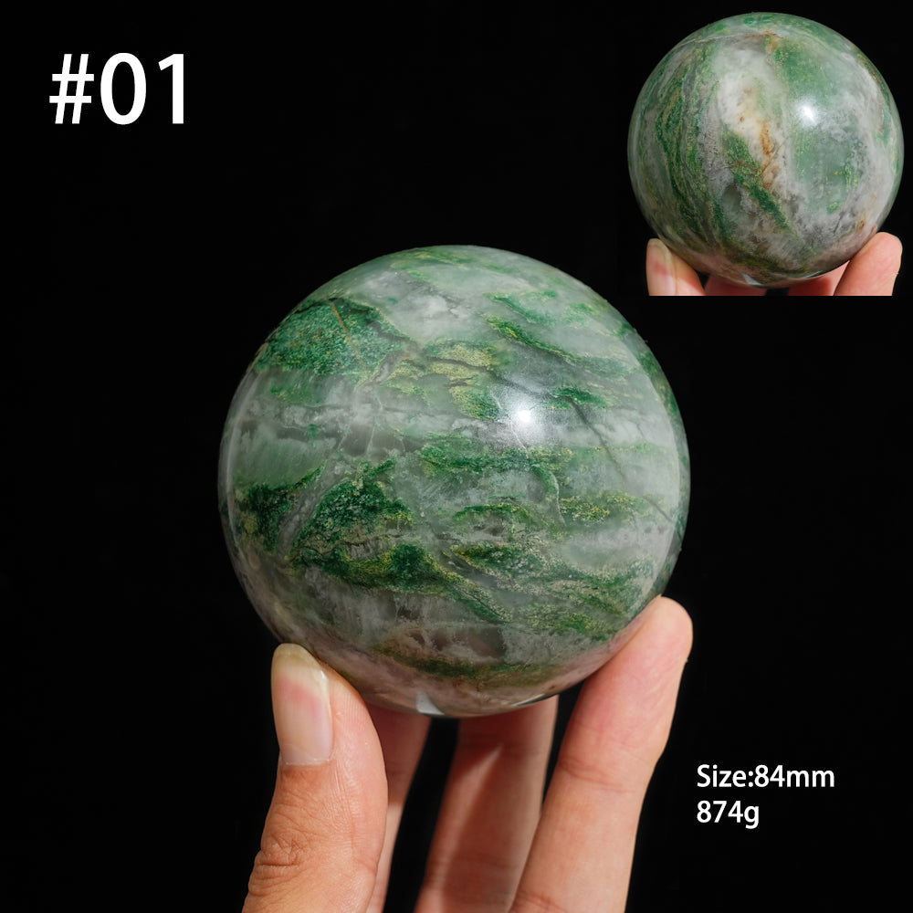 Unique,Natural Earthy African Green Jade Sphere