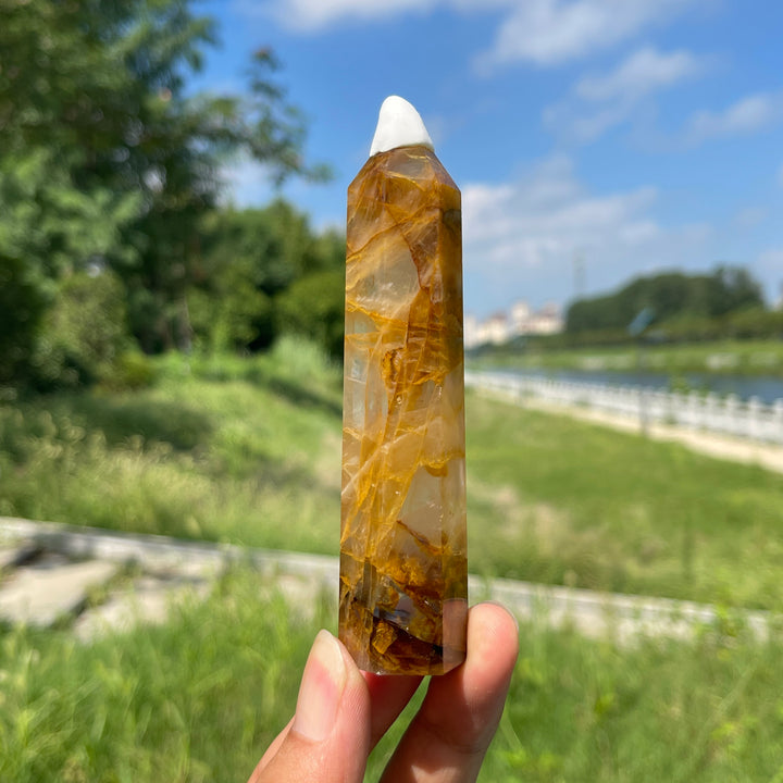 Unique,Natural Crystal Stunning Golden Healer Point