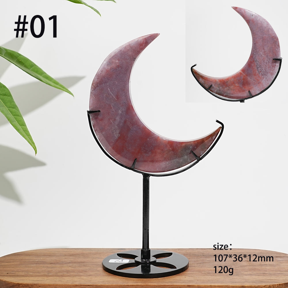Unique,Natural Crystal Ocean Jasper Crescent Moon