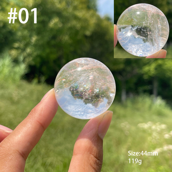 Unique,Natural Crystal Clear Quartz With Hematite Sphere