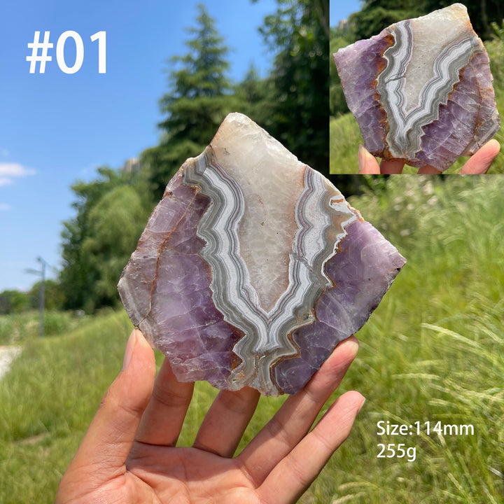 Unique,A Slightly Imperfect Natural Amethyst Agate Slice