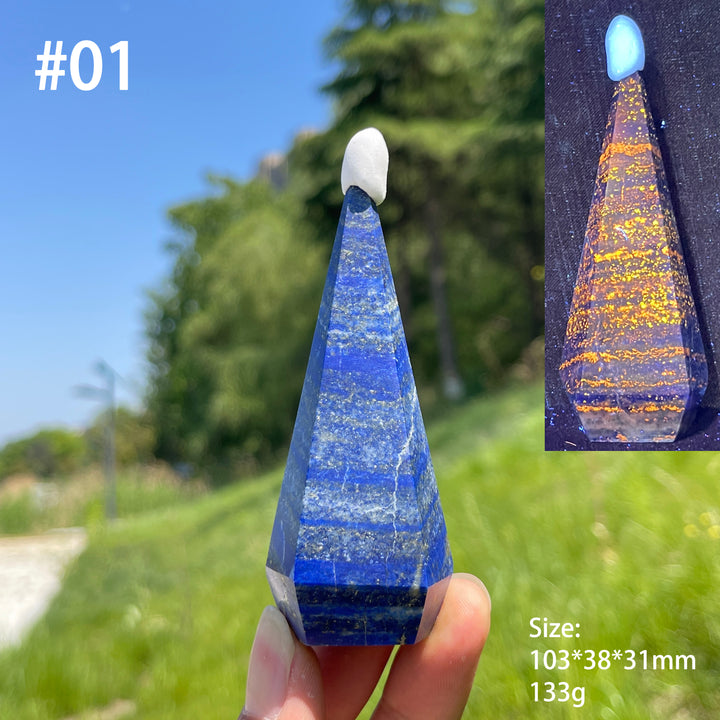 Unique,Natural Lapis Lazuli Diamond Tower