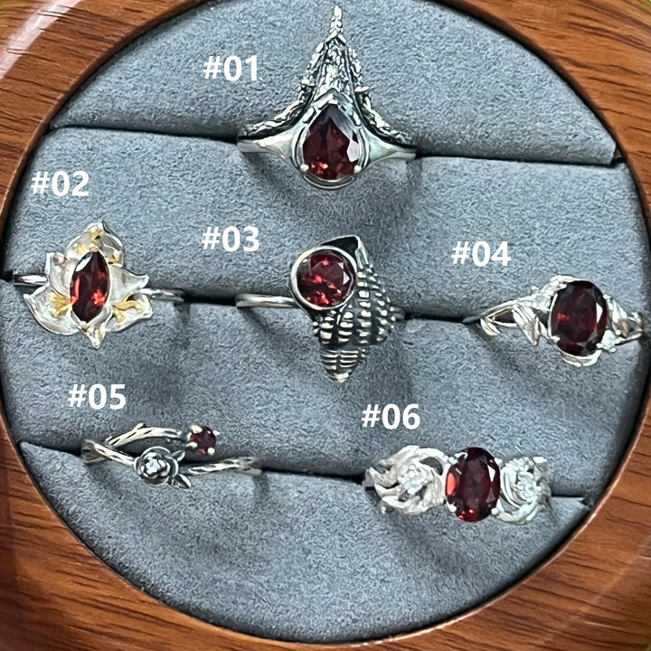 Garnet Ring,S925