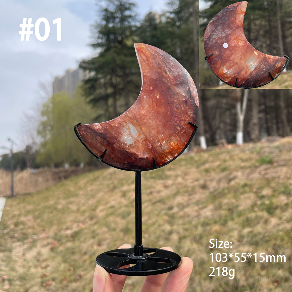 Unique,Imperfect Natural Fire Quartz Moon