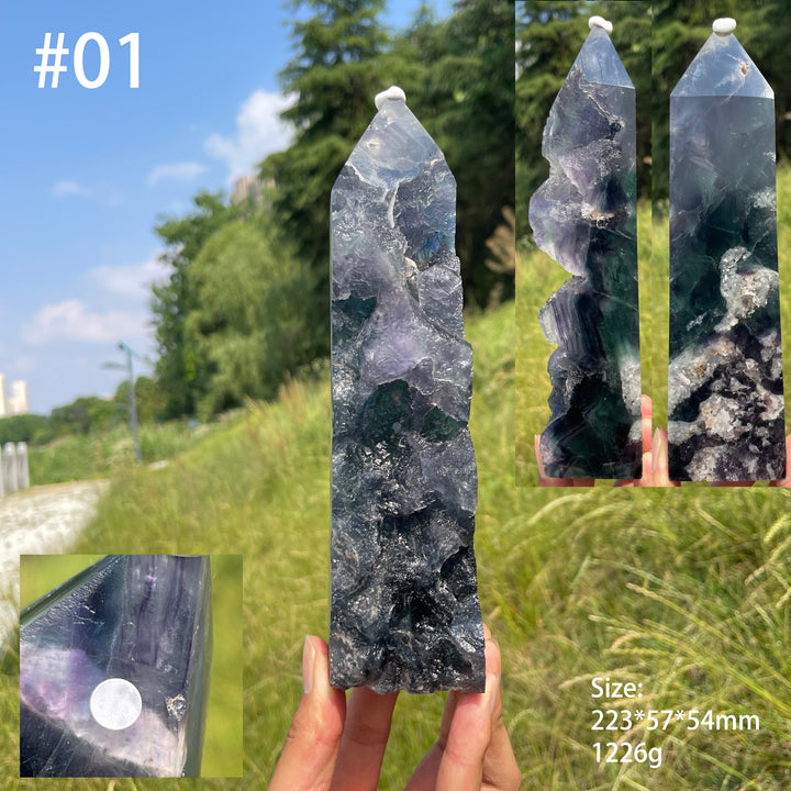 Imperfect,Unique Natural Fluorite Raw Crystal Point