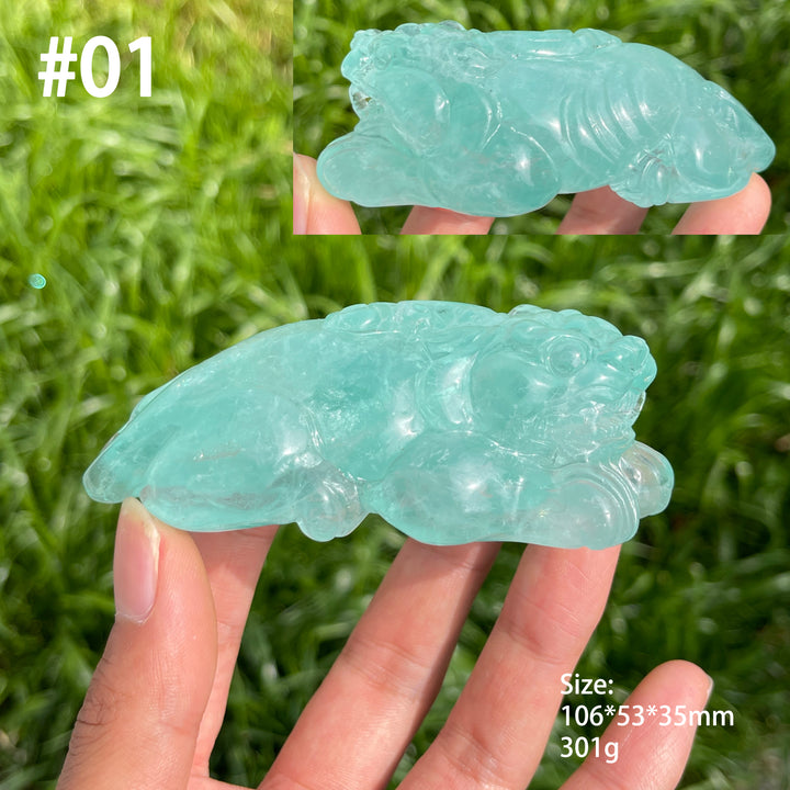 Unique,Natural Crystal Green Fluorite Pixiu