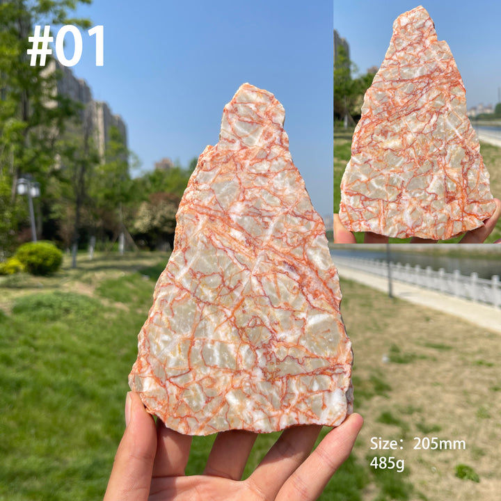 Unique,Natural Red Network Jasper Crystal Slice