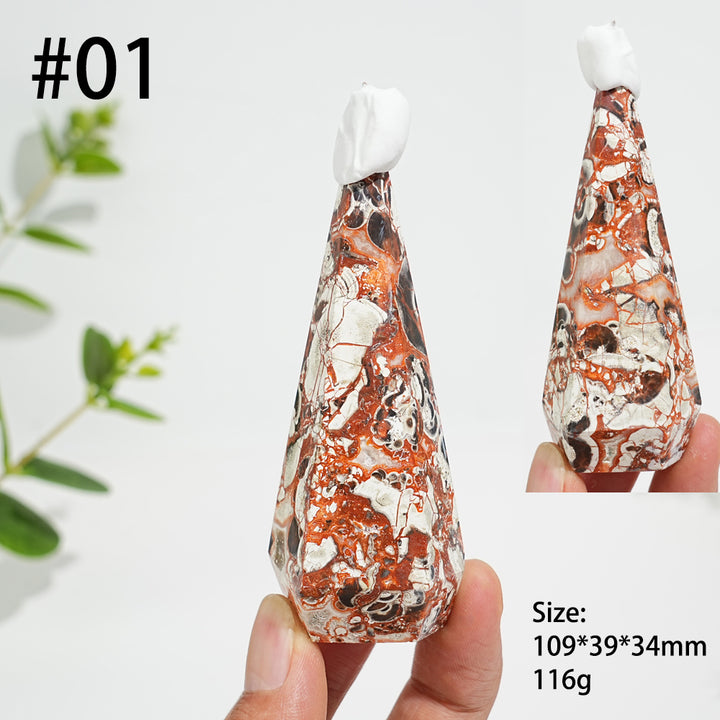 Unique,Natural Crystal Money Agate Diamond Tower