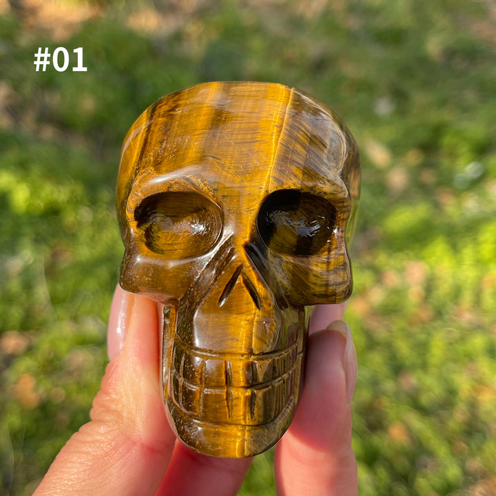 Unique,Natural Crystal Tiger Eye Skull