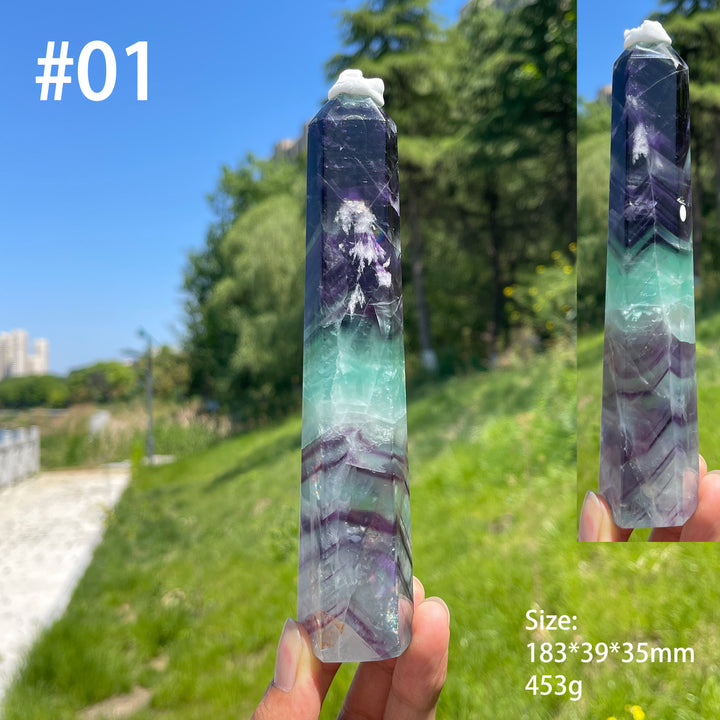 Unique,A Slightly Imperfect Natural Crystal Feather Fluorite Point