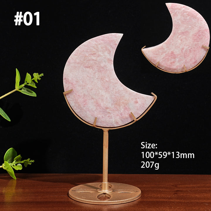 Unique,Natural Crystal Pink Opal Moon