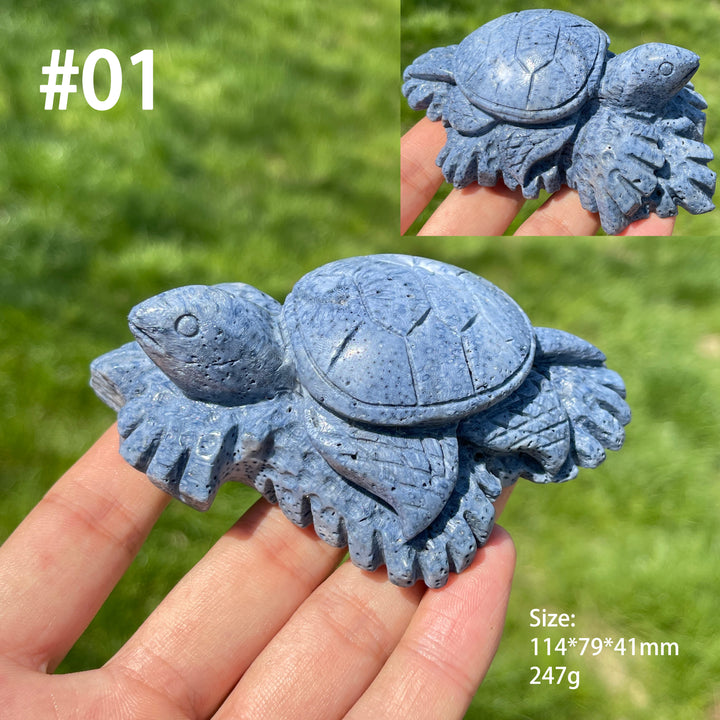 Unique, Natural Crystal Heliopora Coral Carving - Underwater World