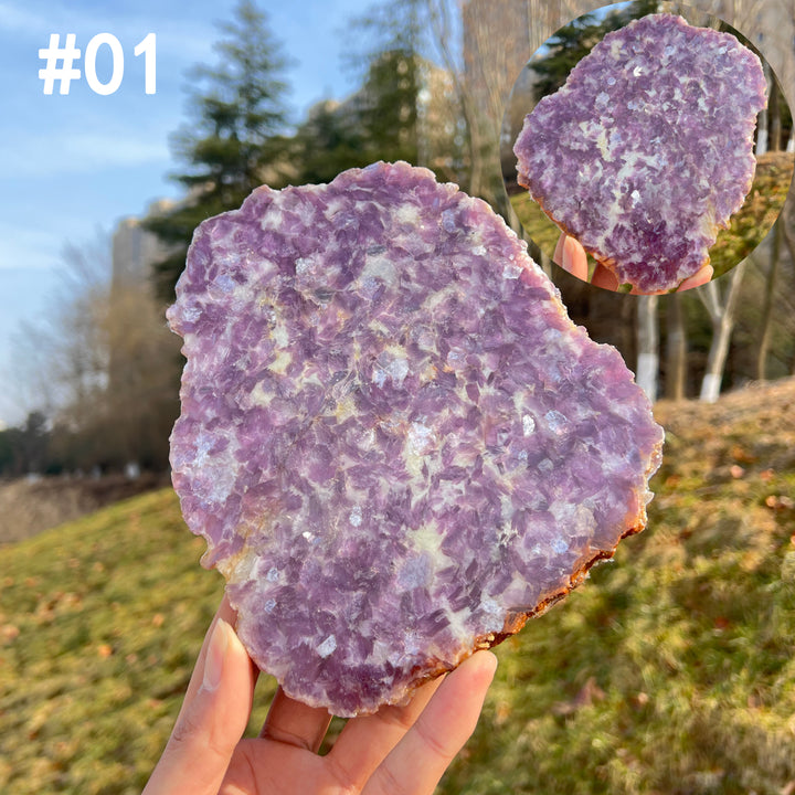 Unique,Imperfect Natural Lepidolite Slice