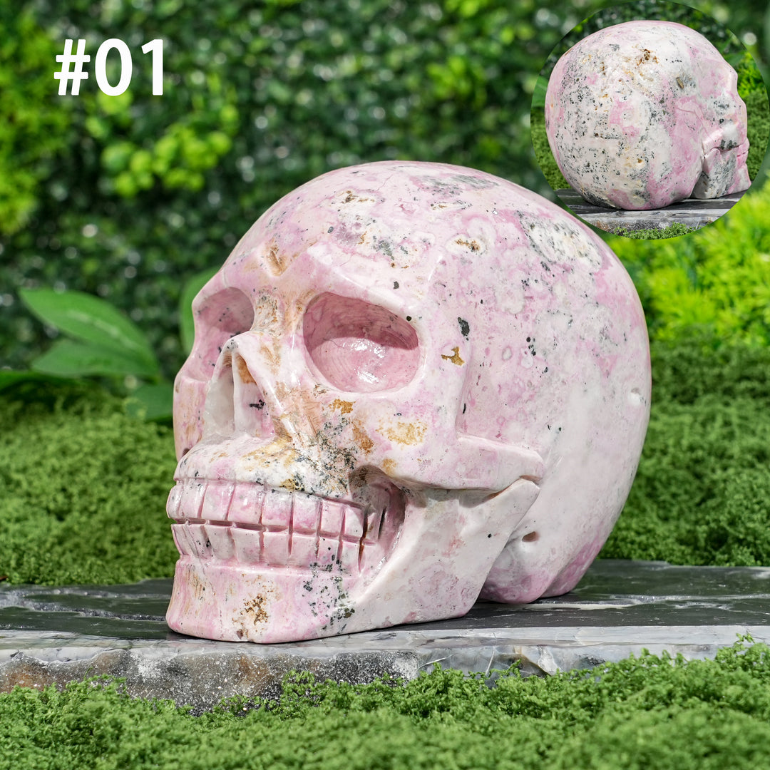⚡SALE⚡Unique,Natural Peruvian Rhodochrosite Skull