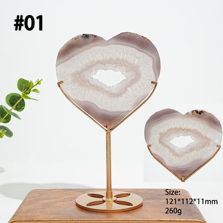 Unique,A Slightly Imperfect Natural Agate Geode Heart