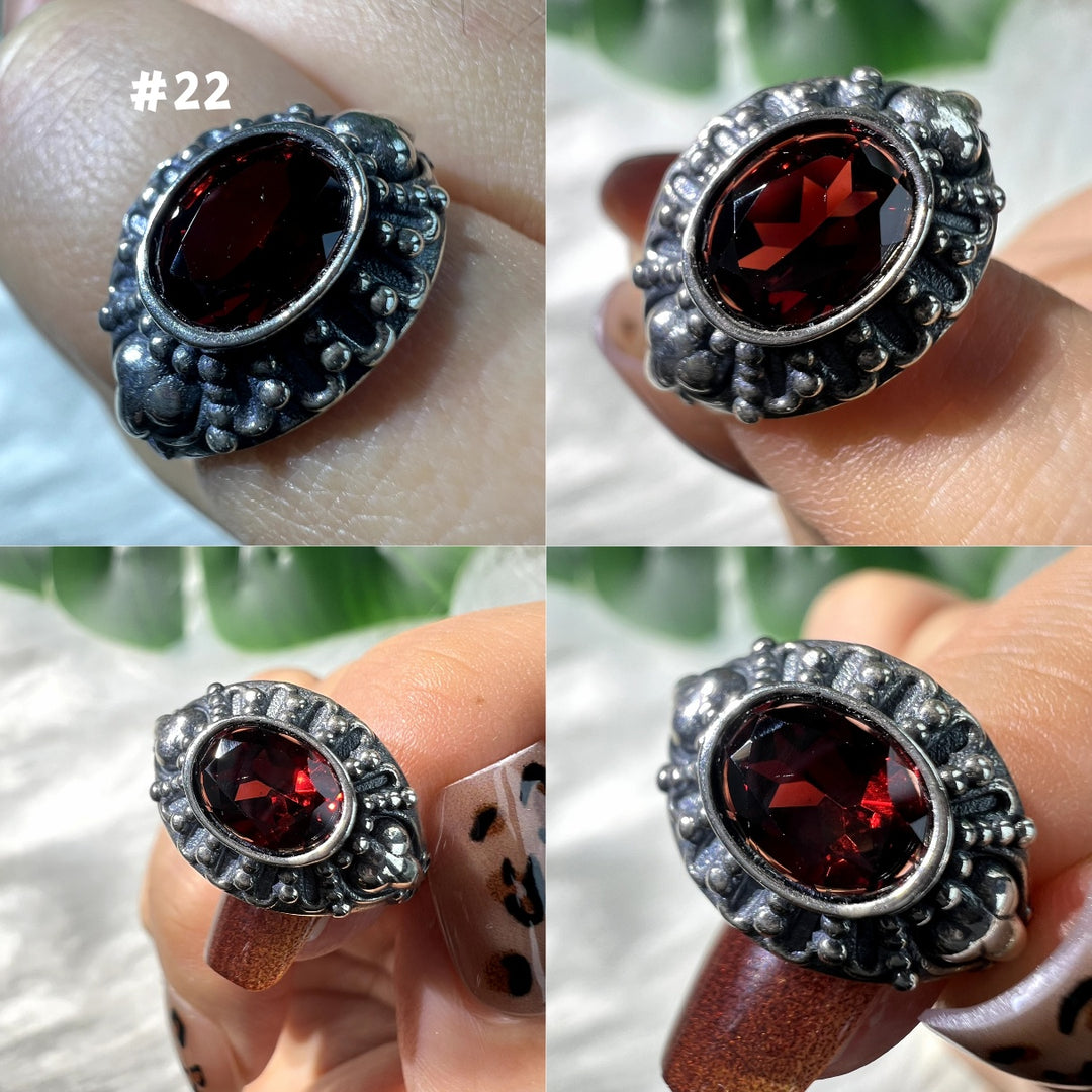 Garnet Black Ring Group,S925