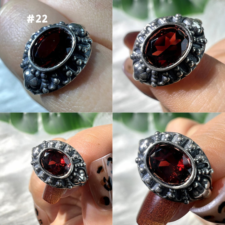 Garnet Black Ring Group,S925