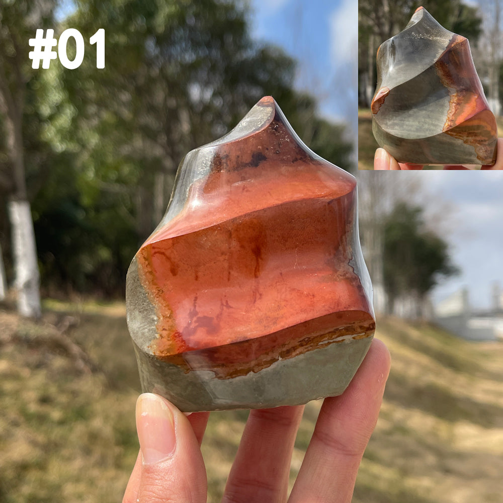 Unique,Natural Poly Chrome Jasper Flame