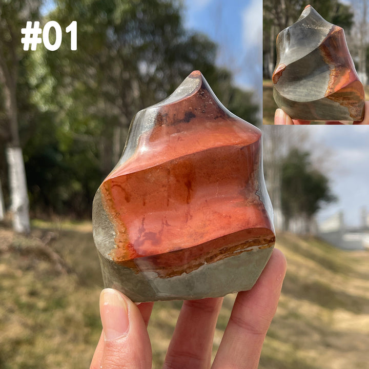 Unique,Natural Poly Chrome Jasper Flame