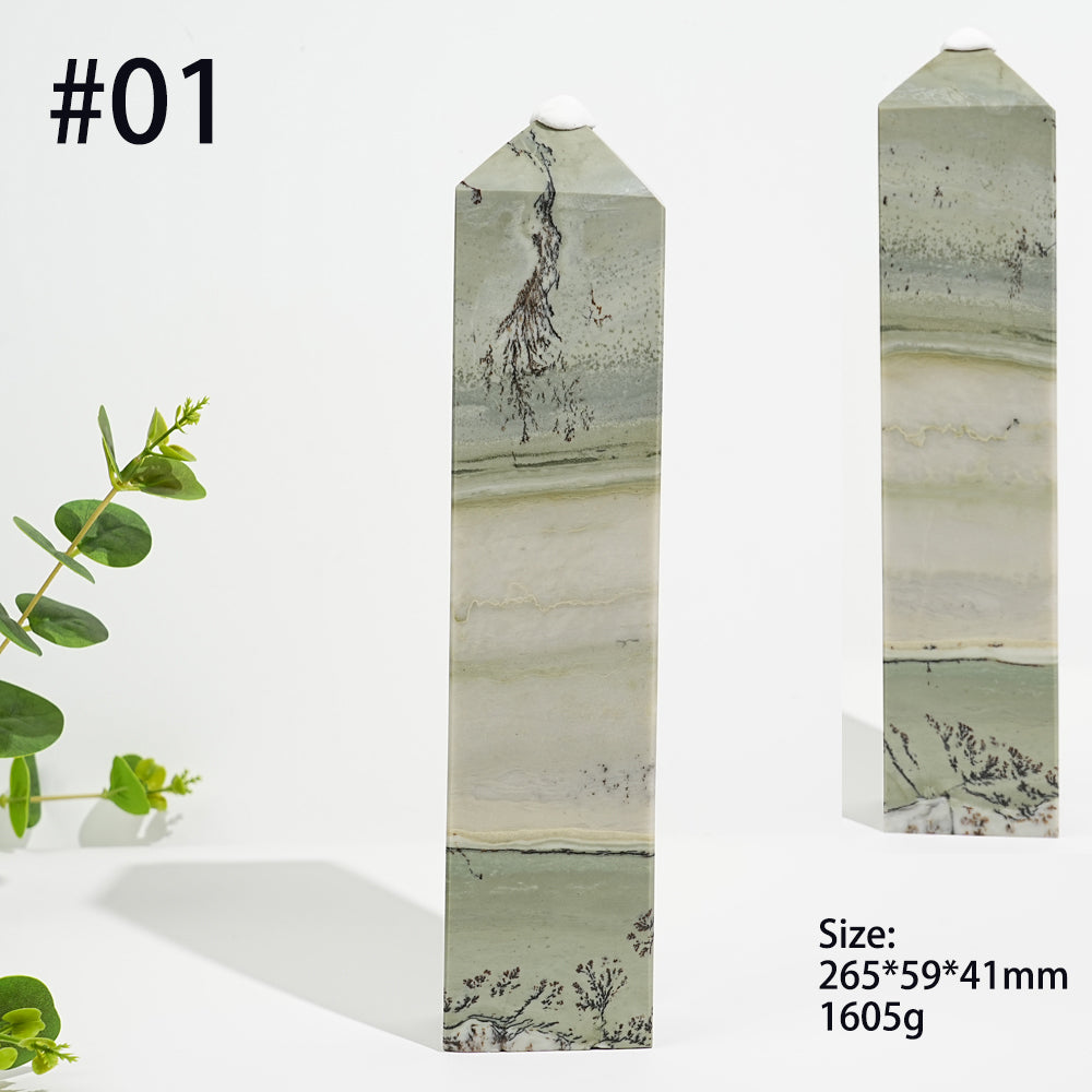 Unique,Natural Green Dendritic Calcite Point