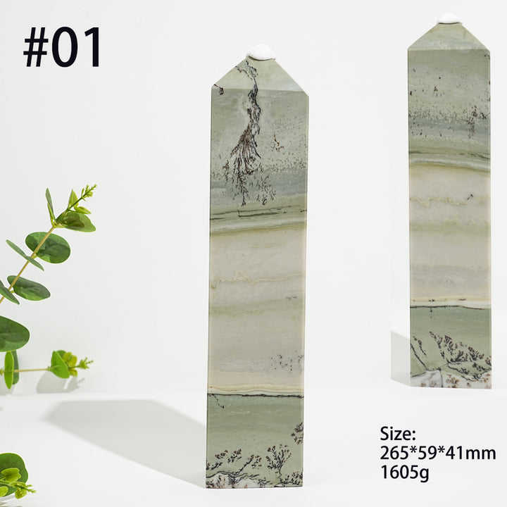 Unique,Natural Green Dendritic Calcite Point