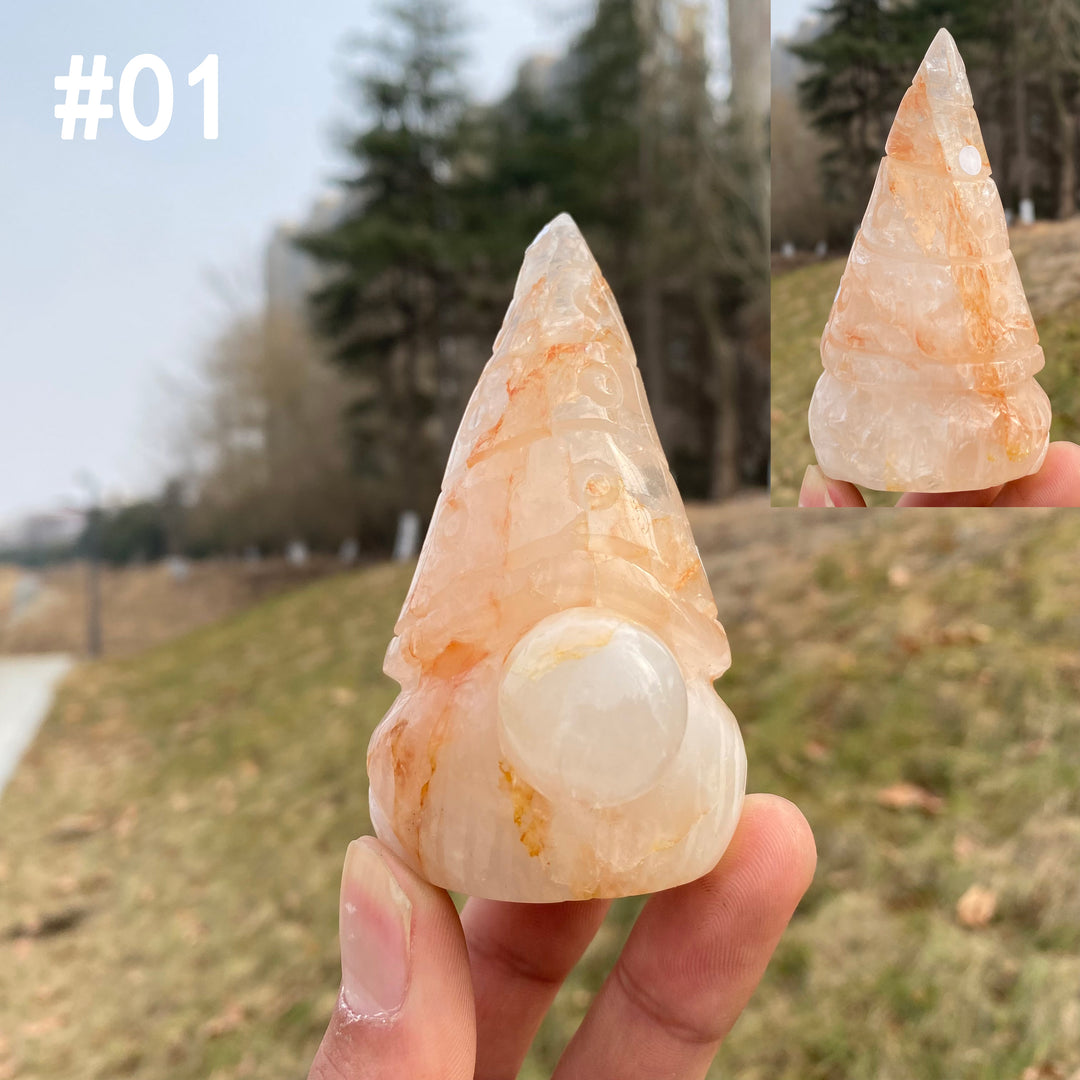 Unique,Imperfect Natural Crystal Golden Healer Gnome