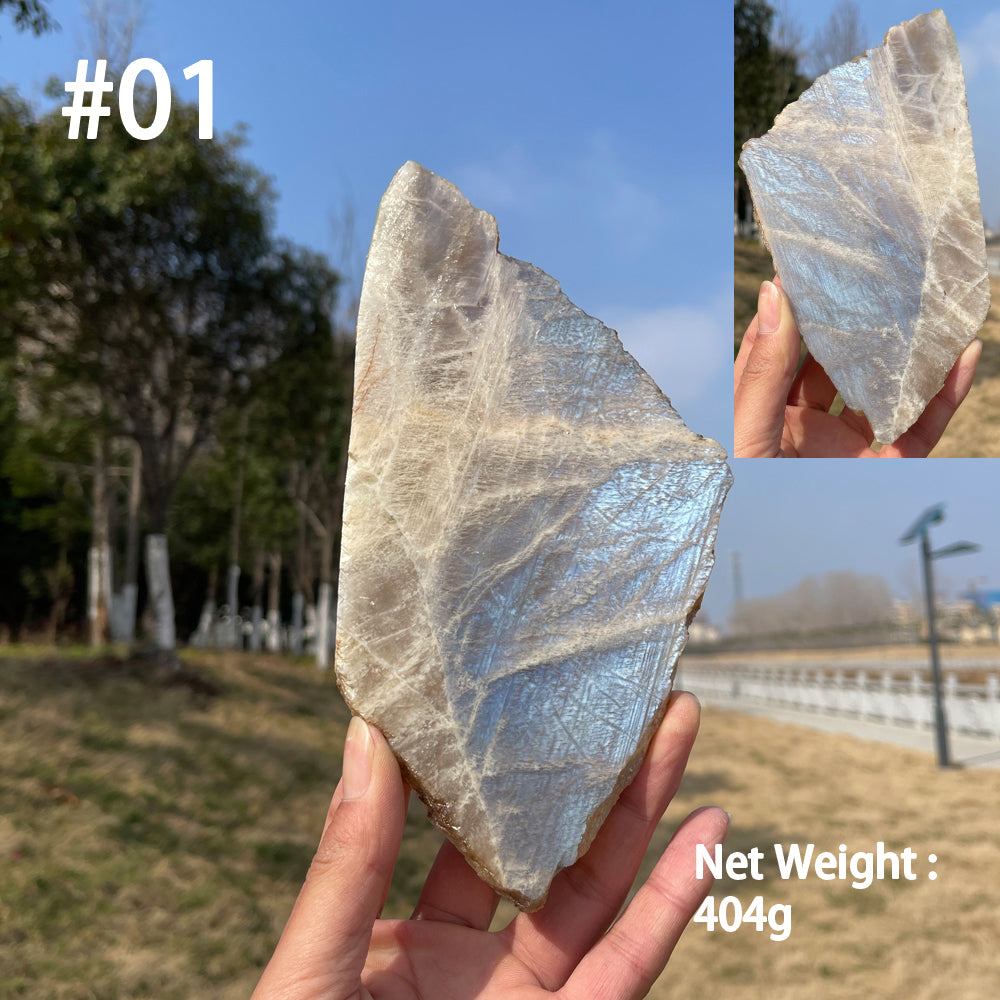 Unique,Natural Crystal Moonstone Slices