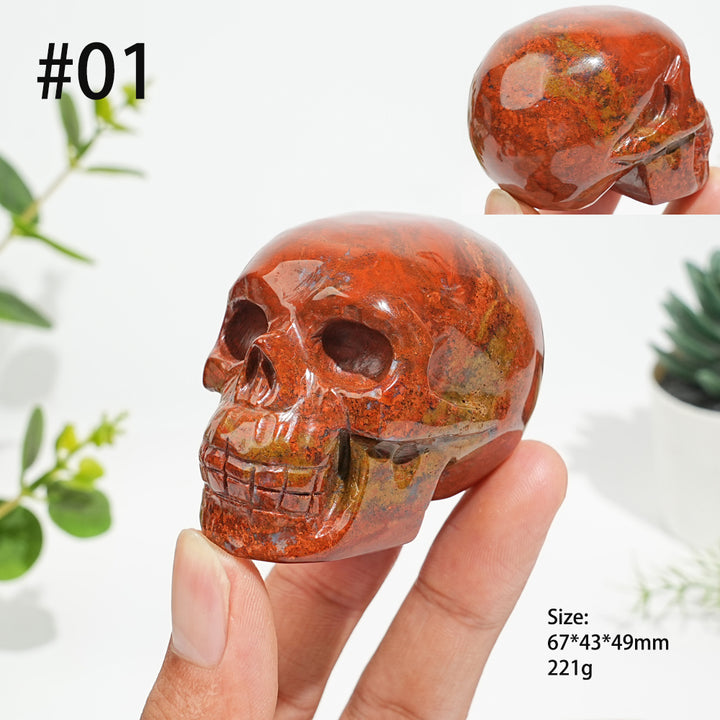 Unique,Natural Bold Ocean Jasper Skull Carving