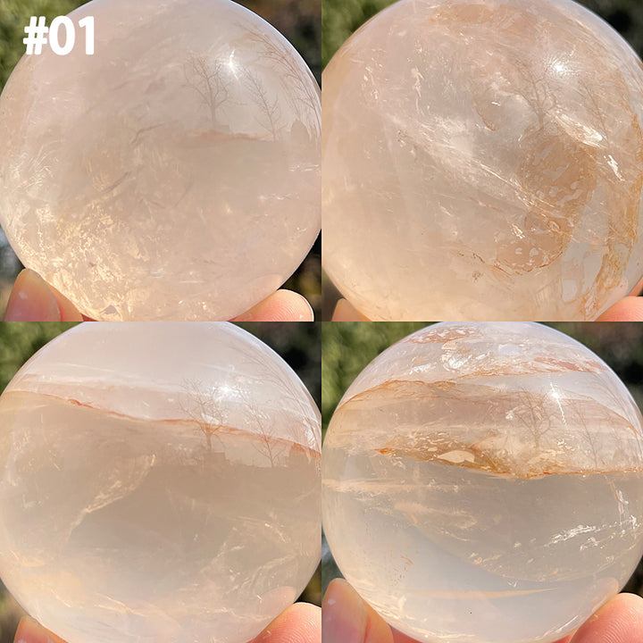 Unique,Natural Crystal Fire Quartz Sphere