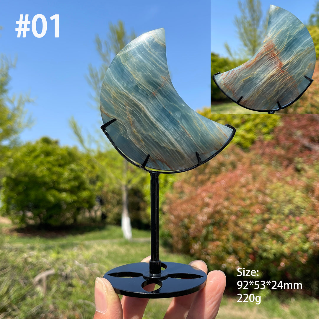 Unique,Lemurian Aquatine Calcite Moon