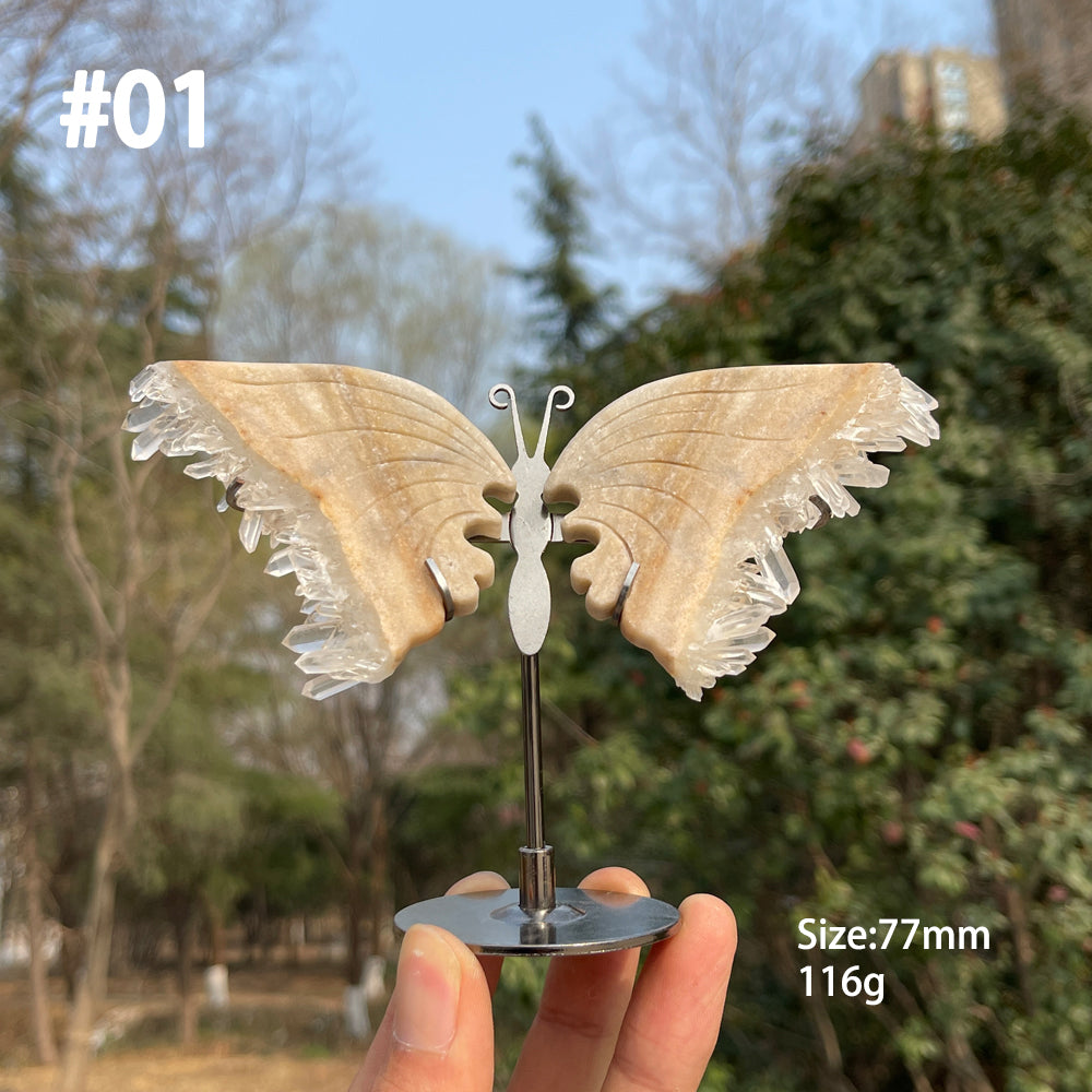 Unique,Natural Crystal Chrysanthemum Cluster Butterfly Wings
