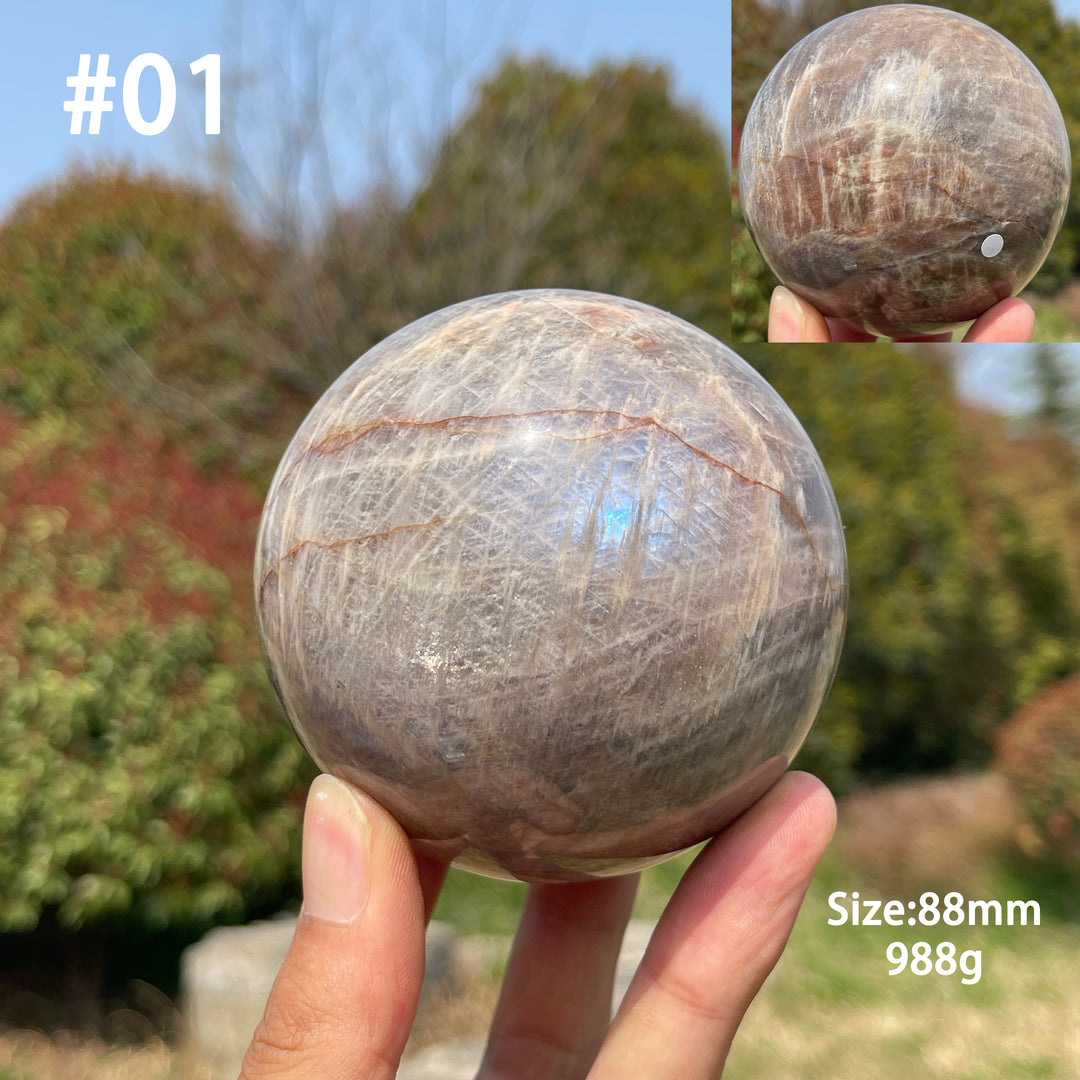 Unique,A Slightly Imperfect Crystal Sunstone-Moonstone Sphere