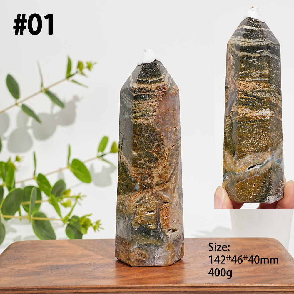 Unique,Natural Crystal Ocean Jasper Point