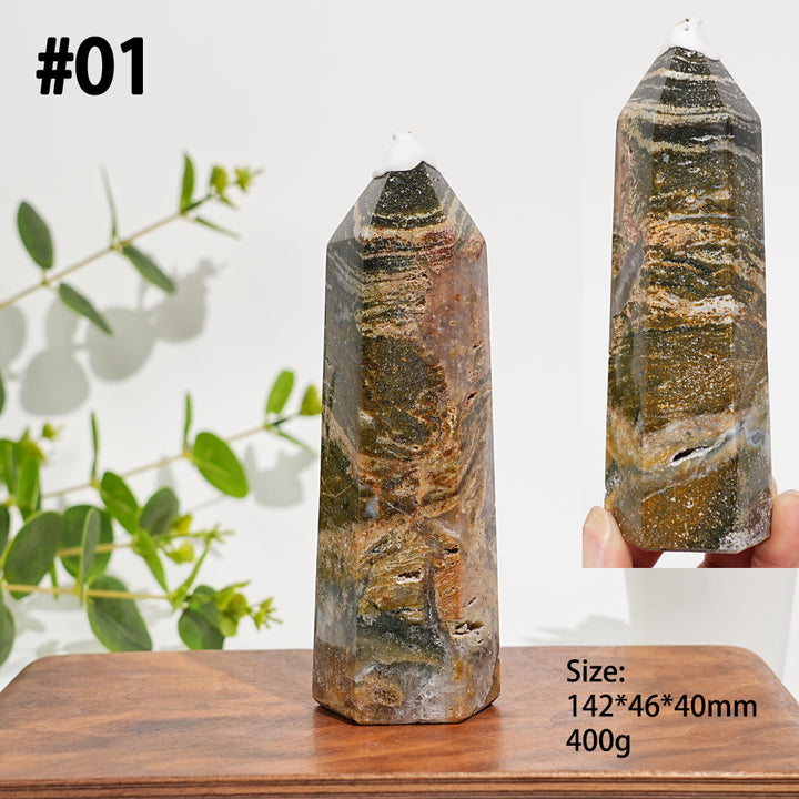 Unique,Natural Crystal Ocean Jasper Point