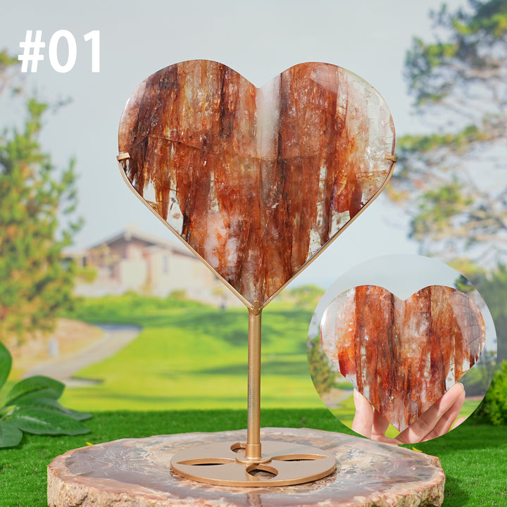 Unique, Natural Fire Quartz Heart