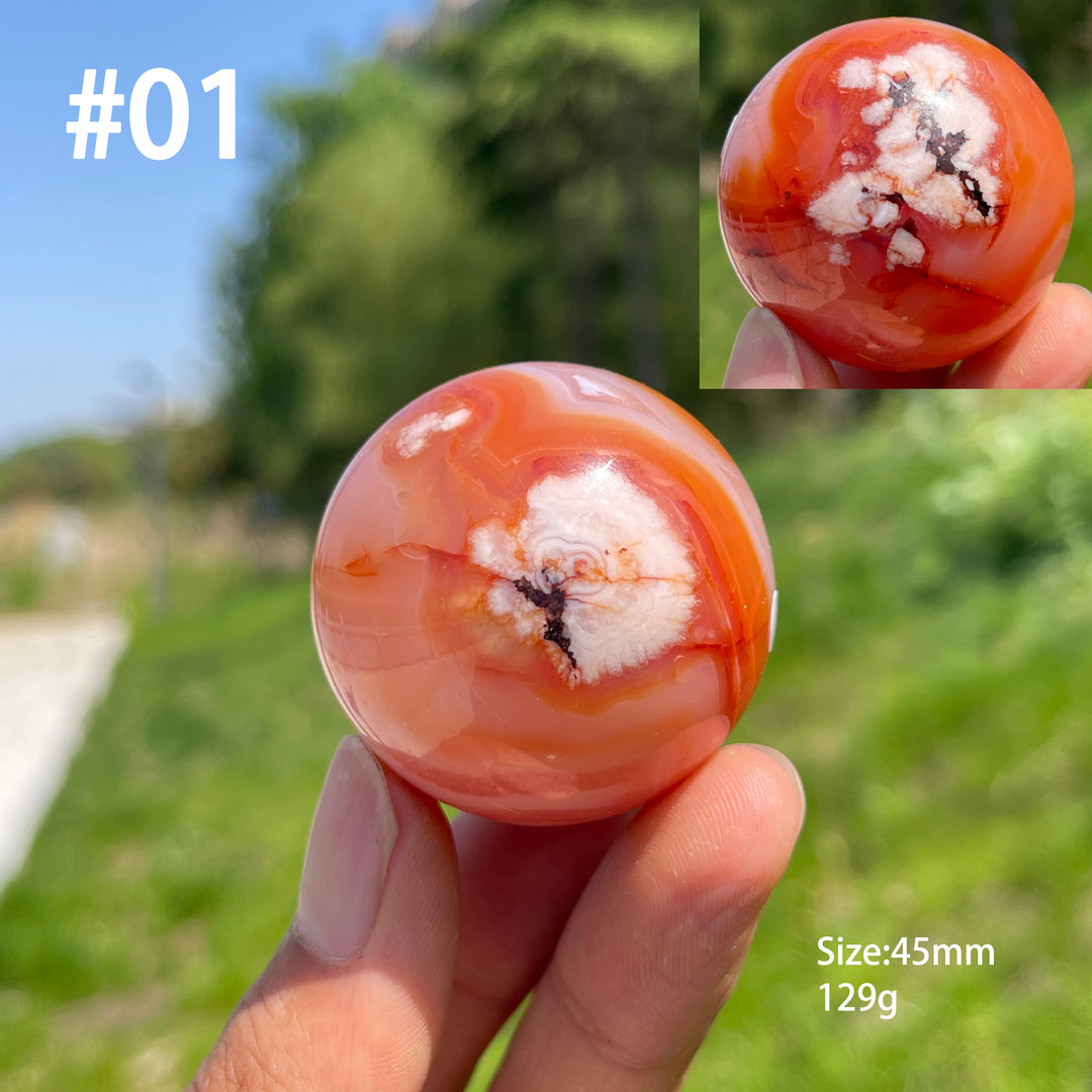 Unique,A Slightly Imperfect Natural Crystal Pink Flower Agate Sphere