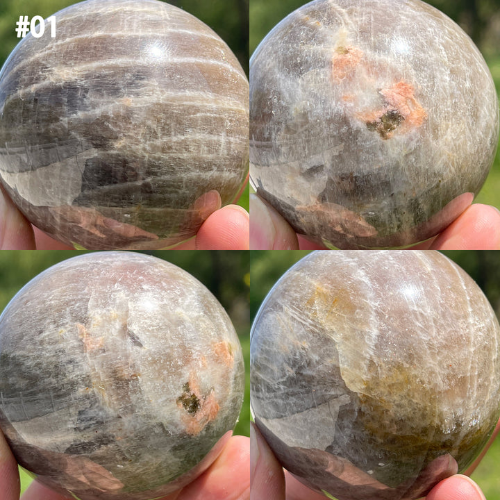 Unique,A Slightly Imperfect Crystal Moonstone Sphere