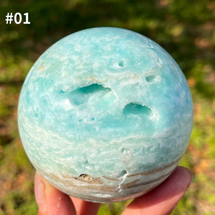 Unique,Natural Crystal Hemimorphite Sphere