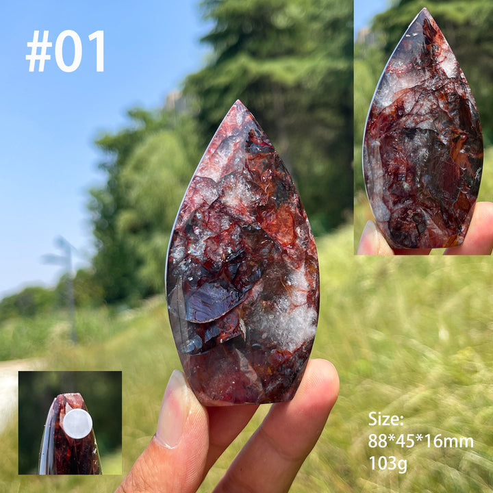 Unique,A Slightly Imperfect Natural Fire Quartz Crystal Teardrop