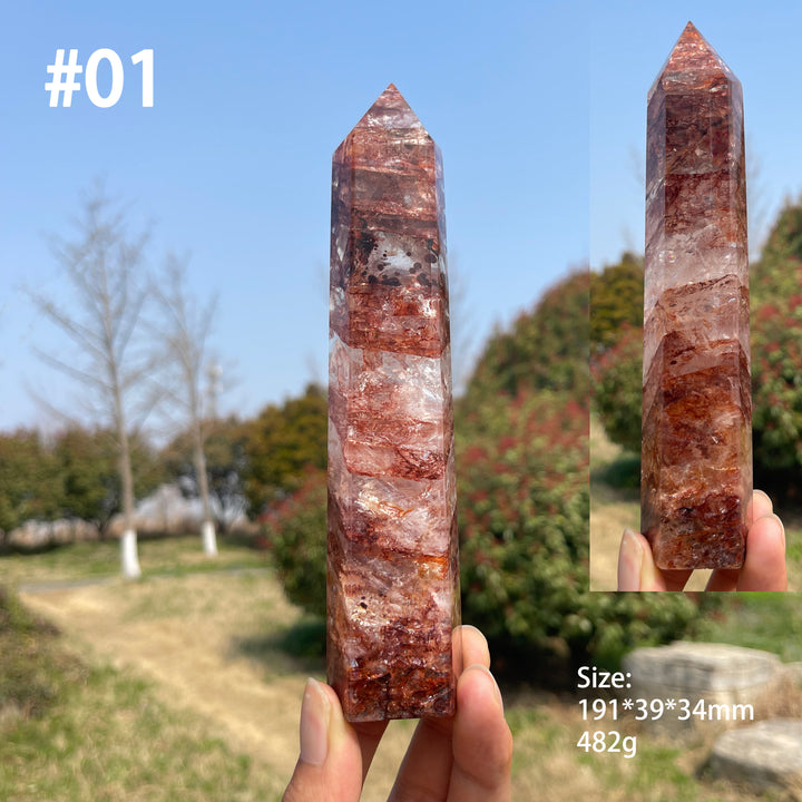 Unique,Natural Crystal Fire Quartz Point