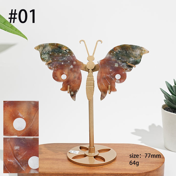 Unique,A Slightly Imperfect Natural Ocean Jasper Delicate Butterfly Wings