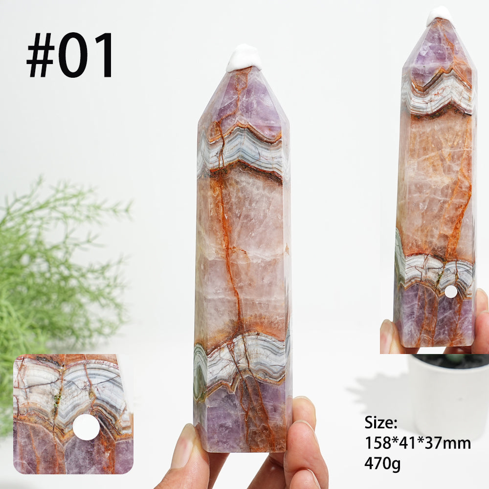 Unique,A Slightly Imperfect Natural Crystal Amethyst Agate Point