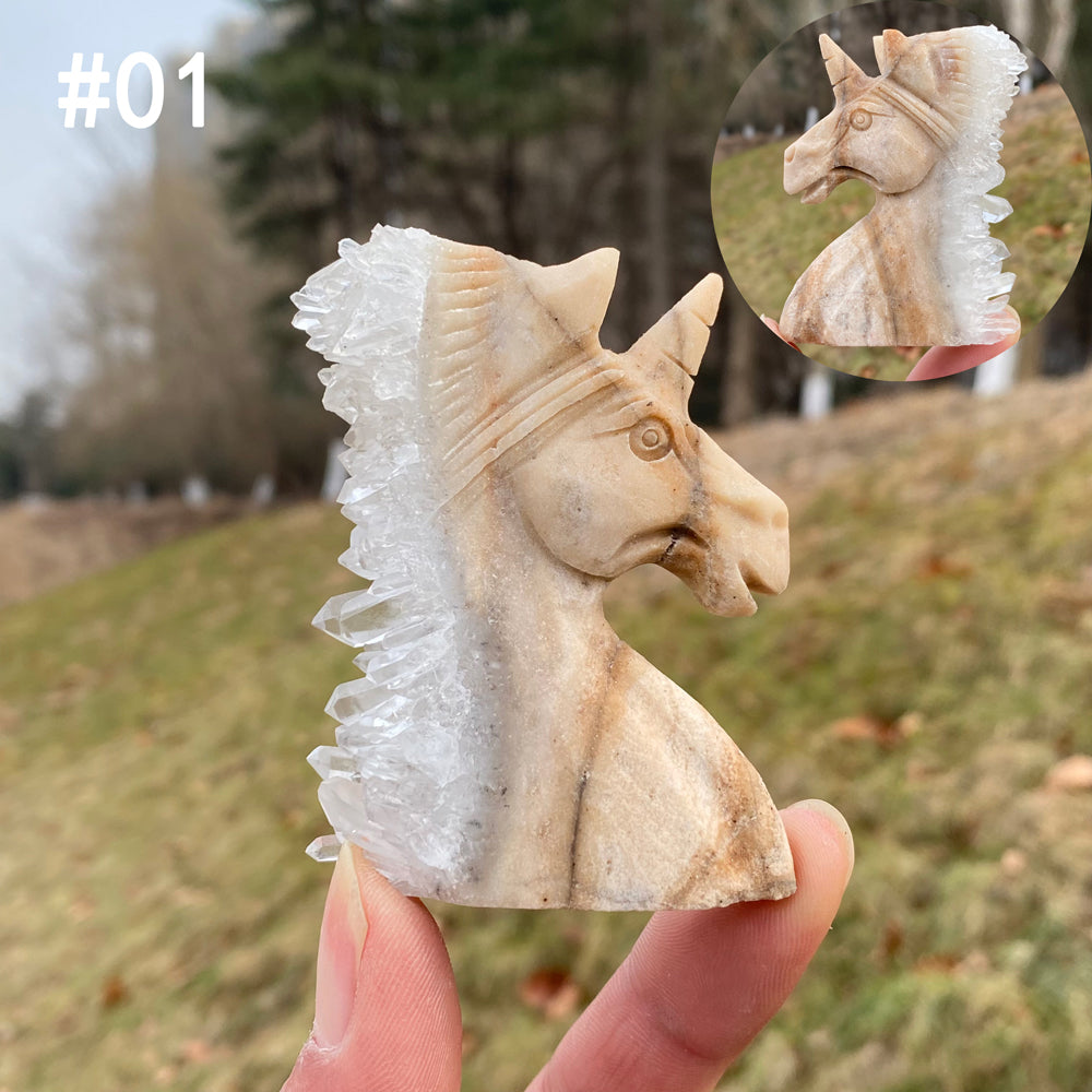 Unique,Natural Clear Quartz Cluster Unicorn