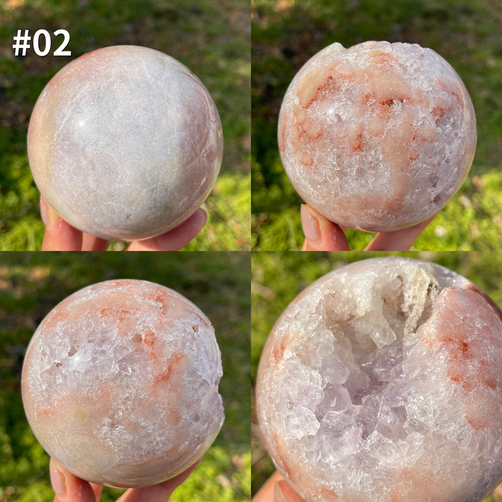 Unique,Natural Crystal Pink Amethyst Sphere